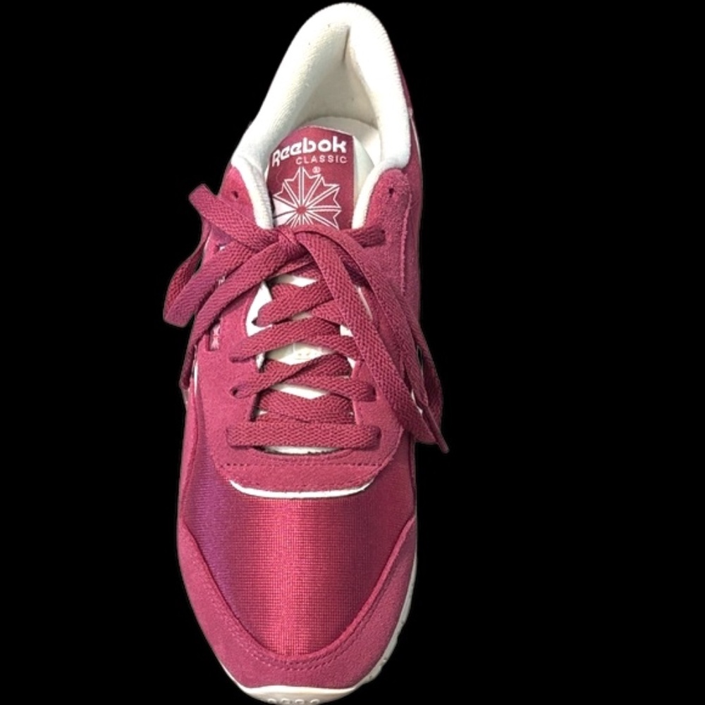 Reebok Classic Nylon Maroon and White (Dark Pink) Sneakers - Picture 4 of 15